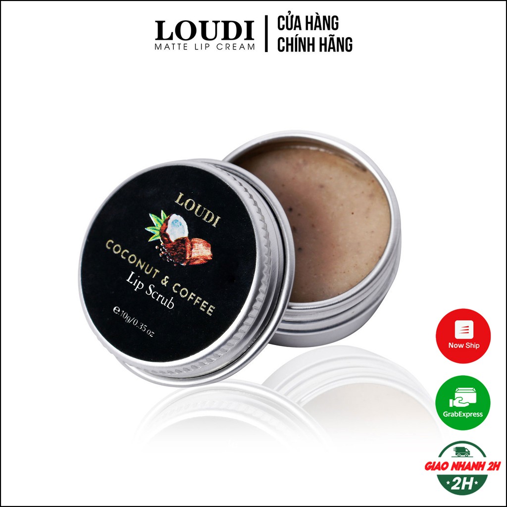 Tẩy da chết môi Loudi Coconut &amp; Coffee Lip Scrub D303 10g chính hãng