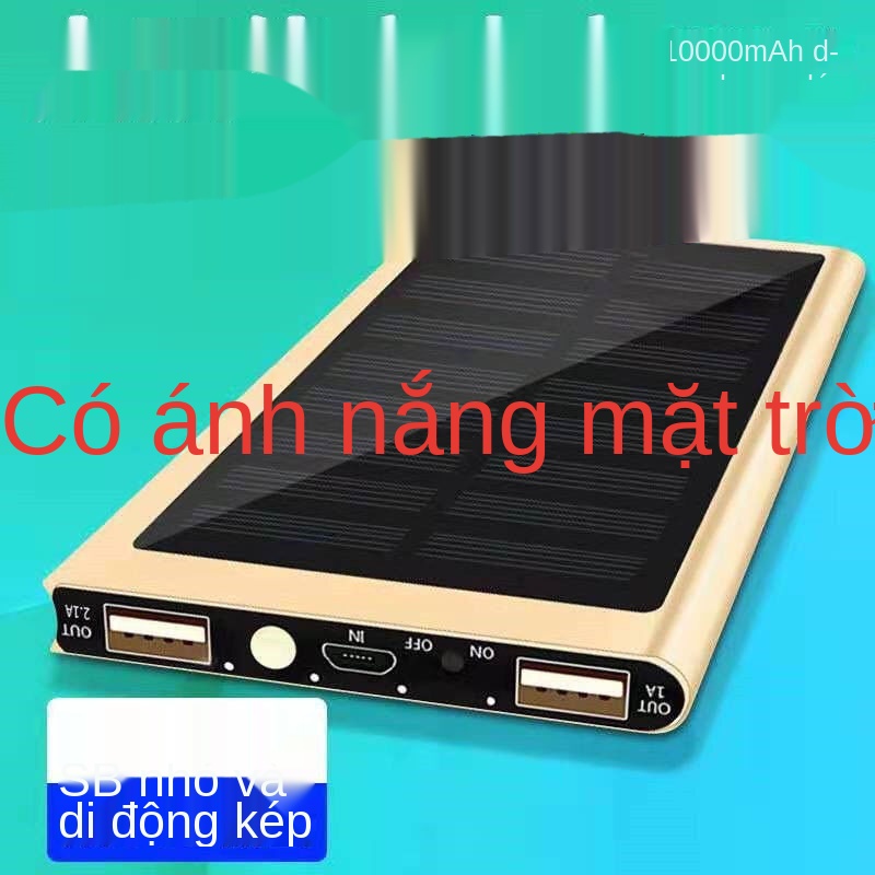 ✧✆♘pin sạc dự phòng 20000mah kèm 3 dây nhanh năng lượng mặt trời 10000 công suất lớn di động ngoài và độ bền 5000mA