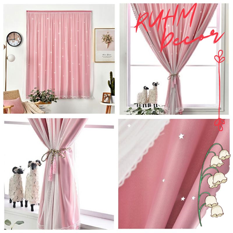 Rèm cửa dán chống nắng, rèm cửa dán trang trí cửa sổ - phòng khách dễ dàng lắp đặt không khoan đục Ruhm Decor RS-02