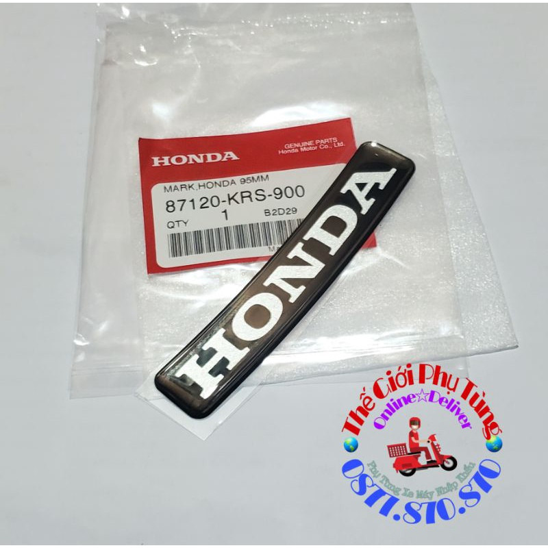 Tem chữ Honda dẻo mặt nạ Wave Alpha - ZX zin Honda Thái Lan - 87120-KRS-900