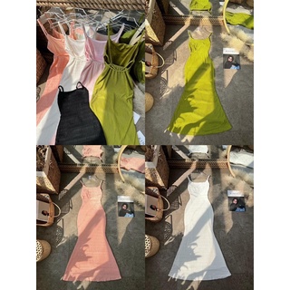 Khosibohome-đầm body hai dây đan dây lưng ngang