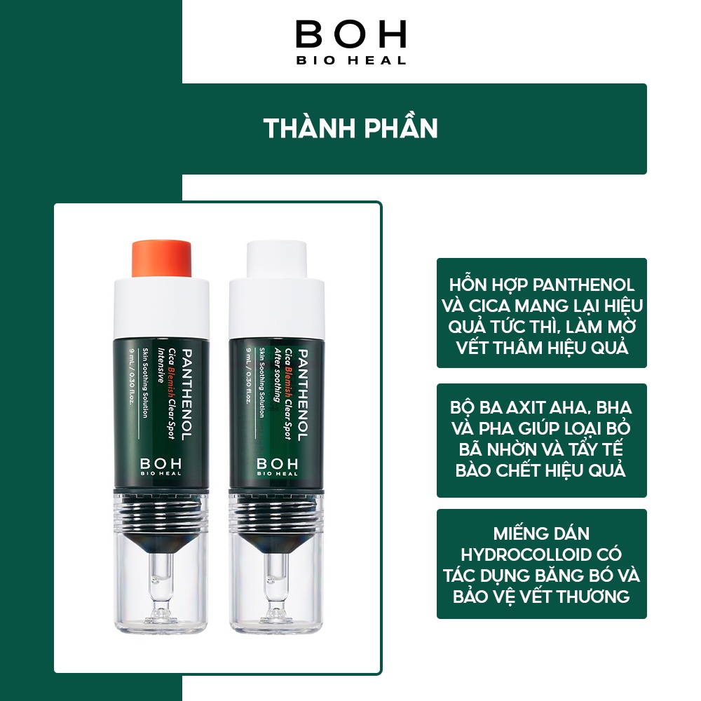 Bộ Sản Phẩm Chăm Sóc Da Mụn BIOHEAL BOH Panthenol Cica Blemish Clear Spot 9ml* 2 (NEW)