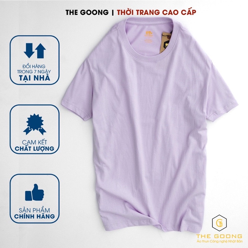 Áo Phông Trơn Nam TheGoong Cổ Tròn, Áo Thun Basic Cotton Cao Cấp Hàng Hiệu Thoáng Mát Kháng Khuẩn Tay Ngắn Màu Tím Patel