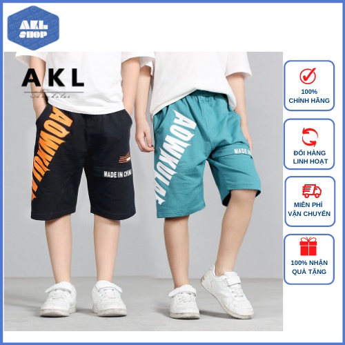 Quần short bé trai size đại hãng AKL, quần đùi bé trai 5 đến 14 tuổi phong cách Hàn Quốc cho bé 25kg đến 45kg