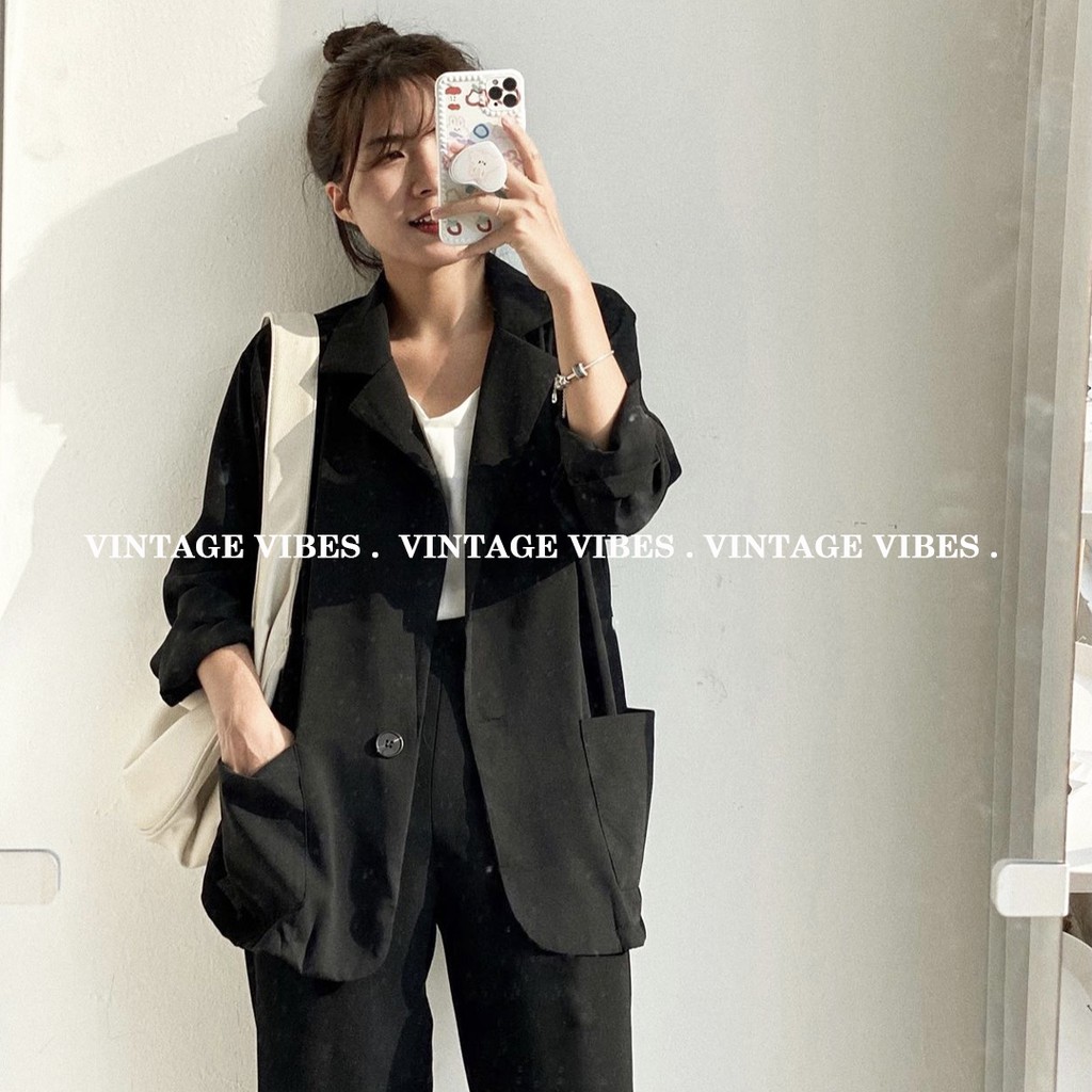 Áo blazer vest đũi 1 lớp Ulzzang (hàng QC) - Ảnh thật cận chất | BigBuy360 - bigbuy360.vn