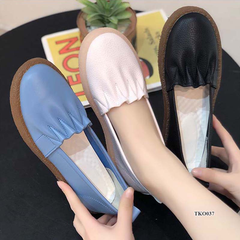 Giày nữ da mềm, giày bệt Hàn Quốc đi nhẹ, siêu êm phù hợp đi làm, đi học, đi du lịch TKO037