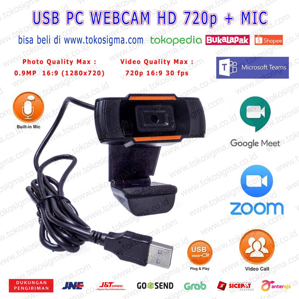 Webcam Usb + Mic Zoom Cho Máy Tính Hd 720p