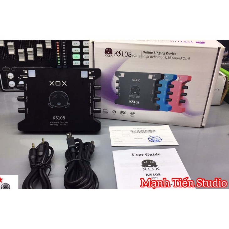 Soundcard thu âm KS108 hỗ trợ hát karaoke live stream, bigo âm thanh chuẩn phòng thu