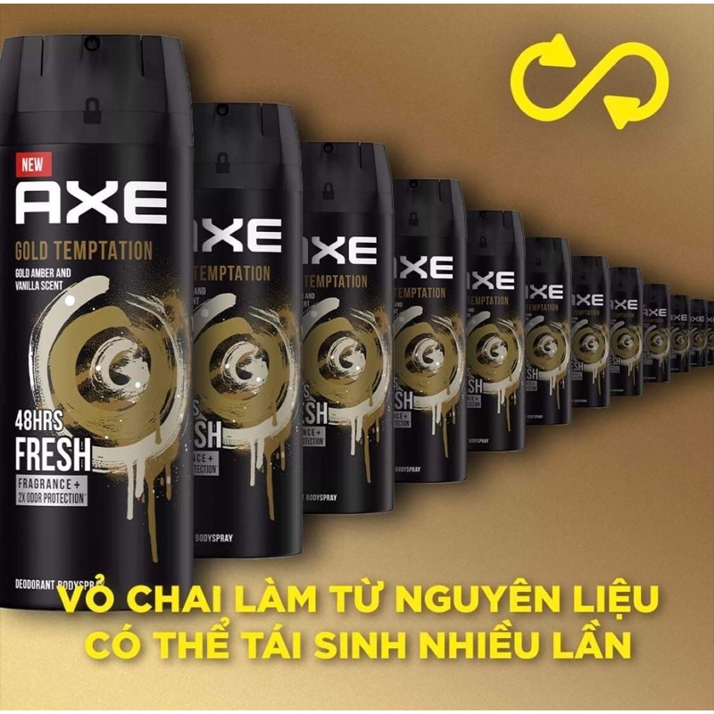 Xịt nước hoa toàn thân AXE 135ml (Gold/Ignite/Dark/Black)