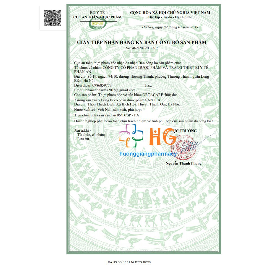 Giải độc gan Ortacare 500