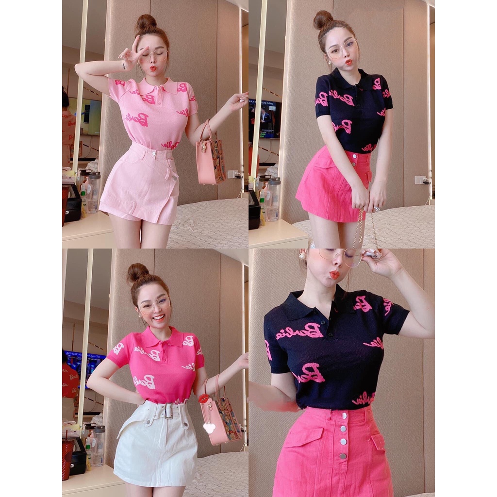Áo Croptop Dệt Kim Barbie , Áo Thun Mongtoghi Hàng Quảng Châu Loại 1