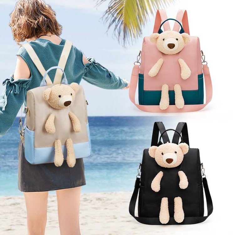 Balo Đi Học Hình Gấu Teddy Nhỏ Dễ Thương Phong Cách Nhật Bản