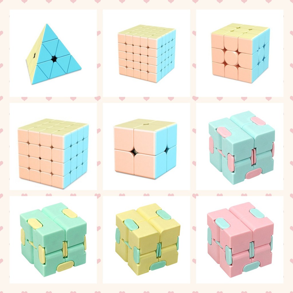 Khối Rubik Hình Kim Tự Tháp Màu Macaron 2x2 3x3 4x4 5x5