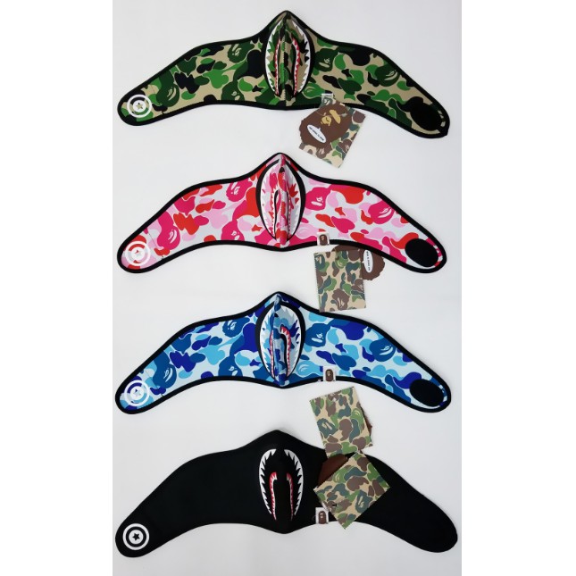 【in stock】 Bape Japan Shark Camouflage Men Women Fashion Face Mask 01