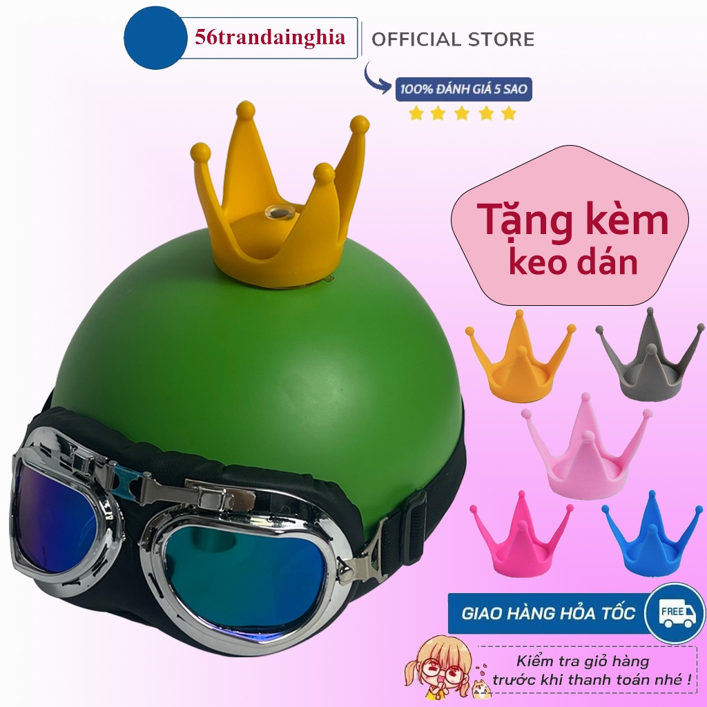 Vương miện gắn mũ bảo hiểm cực xinh, độc lạ Shop phượt Chân Đất