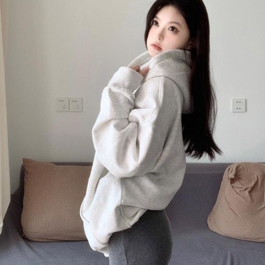 Áo Khoác Nữ Có Nón Trùm Dáng Rộng Kiểu Retro Mỹ Dễ Thương Thời Trang Xuân Thu