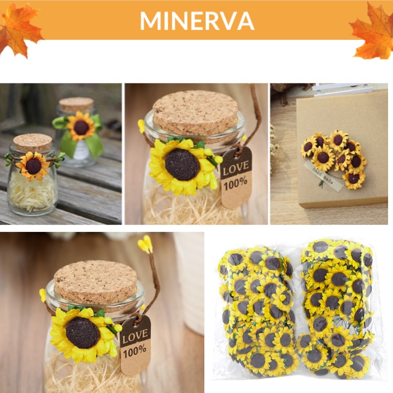 Set 10 Cành Hoa Hướng Dương Giấy Dùng Để Trang Trí Tiệc, làm đồ thủ công, thiệp handmade, hộp quà