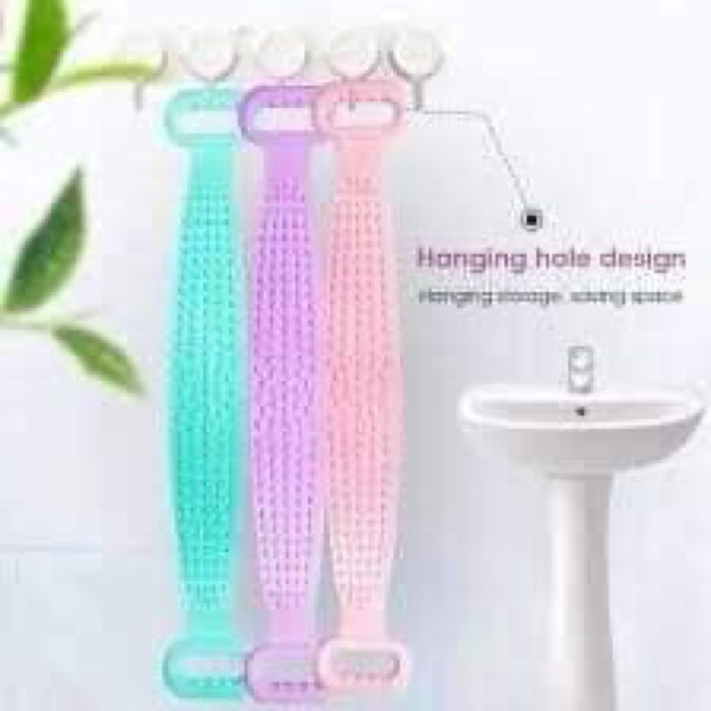 Dây tắm chà lưng 2 mặt mềm silicon massage cọ lưng tẩy da chết