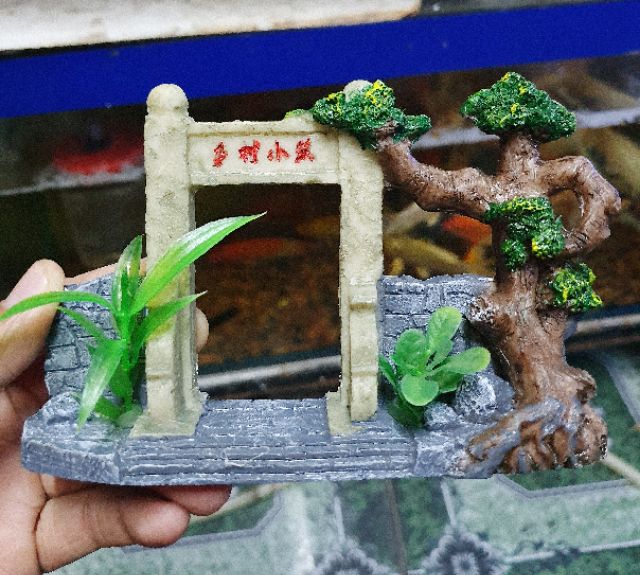 CỔNG TRANG TRÍ HỒ CÁ NON BỘ DÀI 14CM CAO 8CM