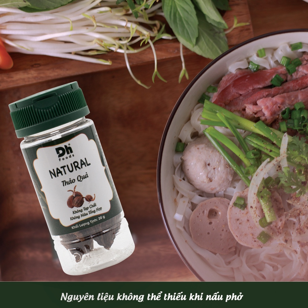 Thảo quả Natural Dh Foods gia vị, nguyên liệu chế biến đặc trưng Tây Bắc hũ 20gr