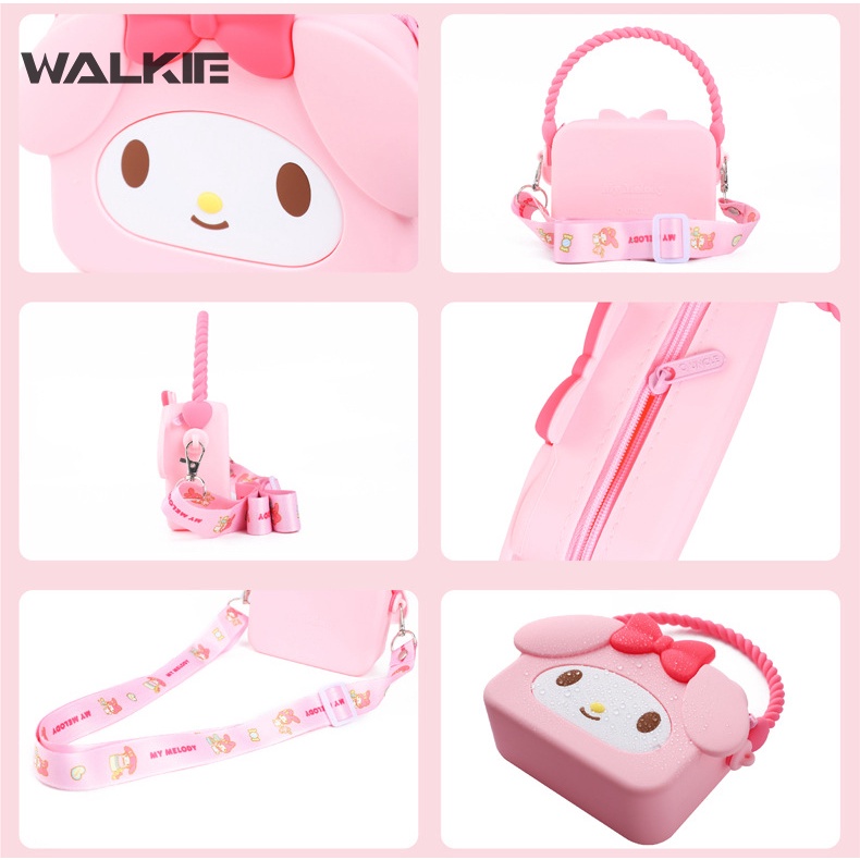 SANRIO Túi Tote Đeo Chéo Vai Đựng Tiền Xu Họa Tiết Hoạt Hình Mymelody Kuromi Cinnamoroll Dễ Thương Cho Bé
