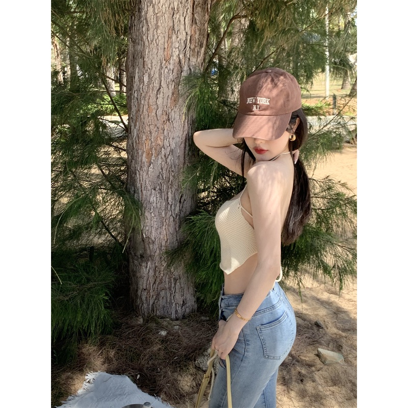 QKOOLE  Áo Croptop Sát Nách Màu Sắc Thanh Lịch Cho Nữ
