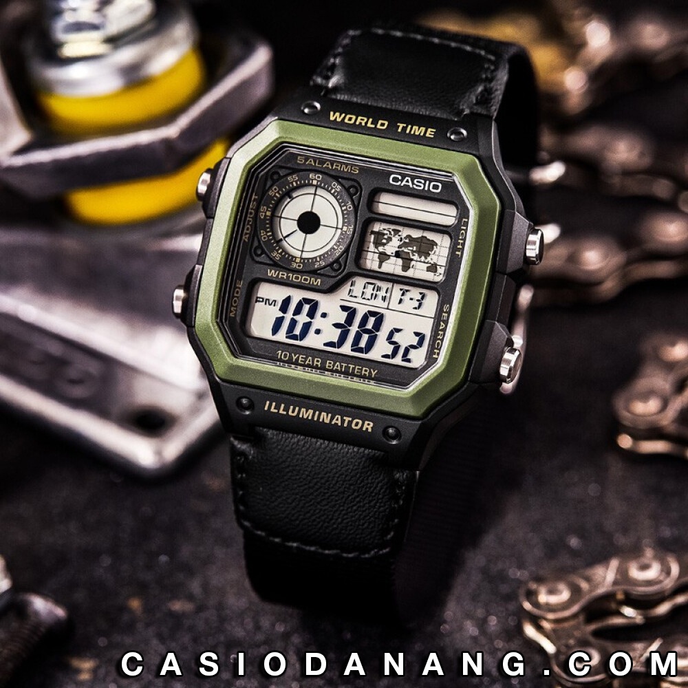 Đồng hồ nam dây vải Casio Standard chính hãng Anh Khuê AE-1200WHB-1BVDF (42mm)