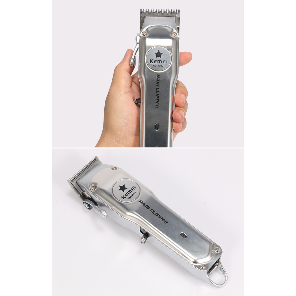 Tông Đơ Cắt Tóc Chuyên Nghiệp Kemei Km 1997 Công Nghệ Sạc Nhanh Lên Đến Hơn 3 Giờ Sử Dụng