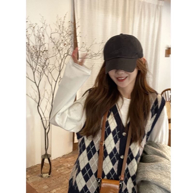 Áo khoác cardigan cổ chữ V đính đá họa tiết sọc caro mới xuân thu 2021