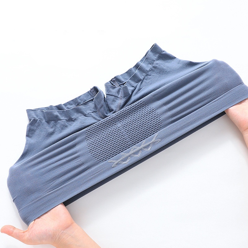 [3Pcs / Lot Men's Mid Rise Comfortable Breathable Traceless Stretch Cotton Boxer Briefs] [Male High Elastic Moisture Wicking  Healthy Seamless Antibacterial Boxers]