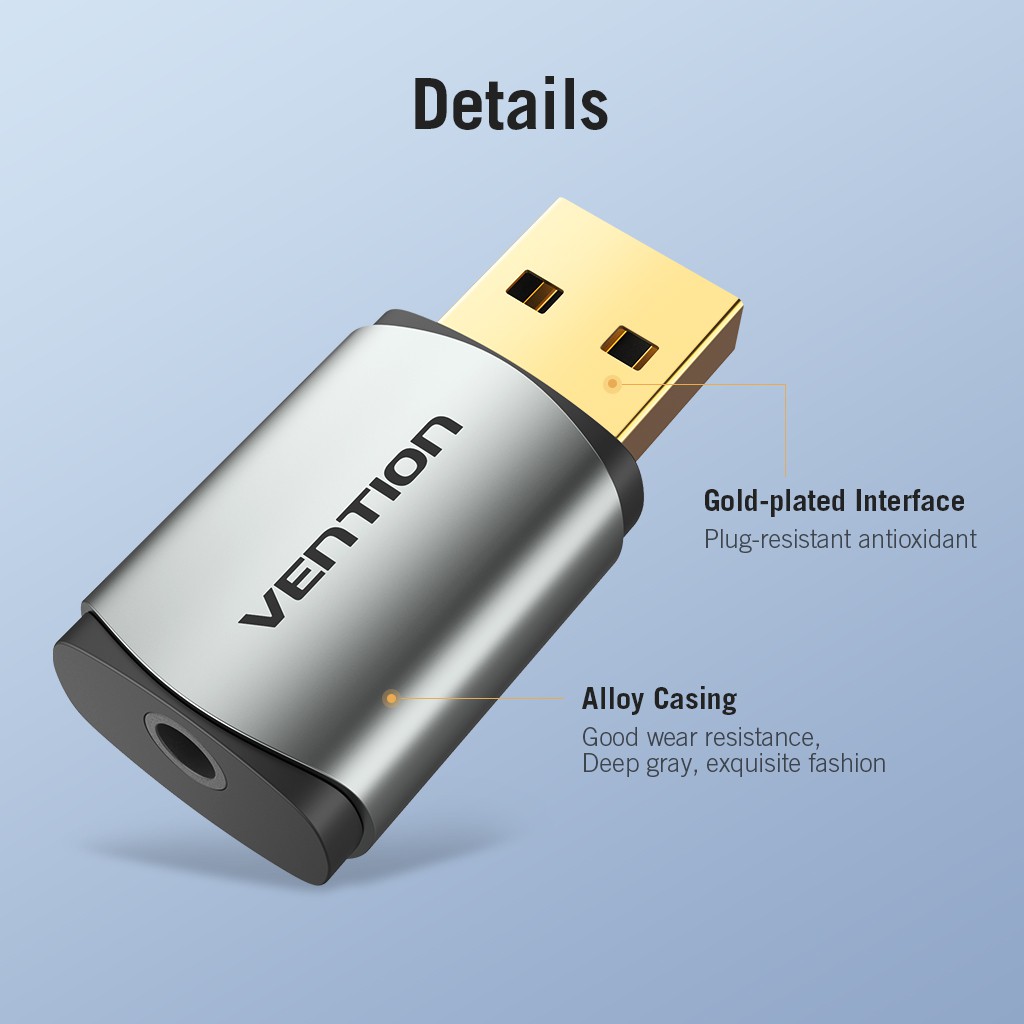 Card âm thanh VENTION USB dành cho tai nghe CTIA