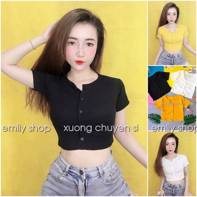 ÁO CROPTOP NÚT (kèm ảnh thật)
