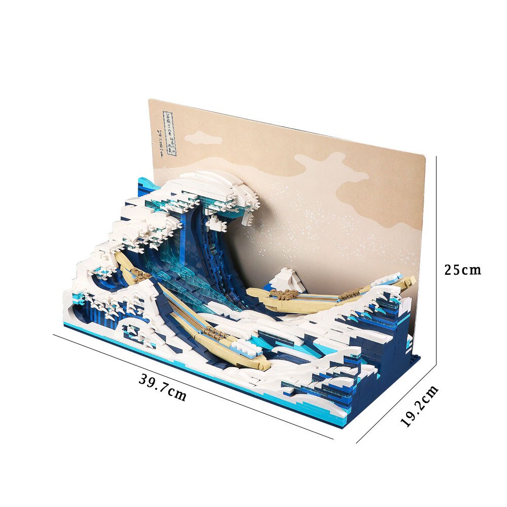 Đồ chơi xếp hình lắp ráp mô hình Ideas Series DK 3003 The Great Wave Off Kanagawa Art Pixel Painting Ornament Moc1830PCS