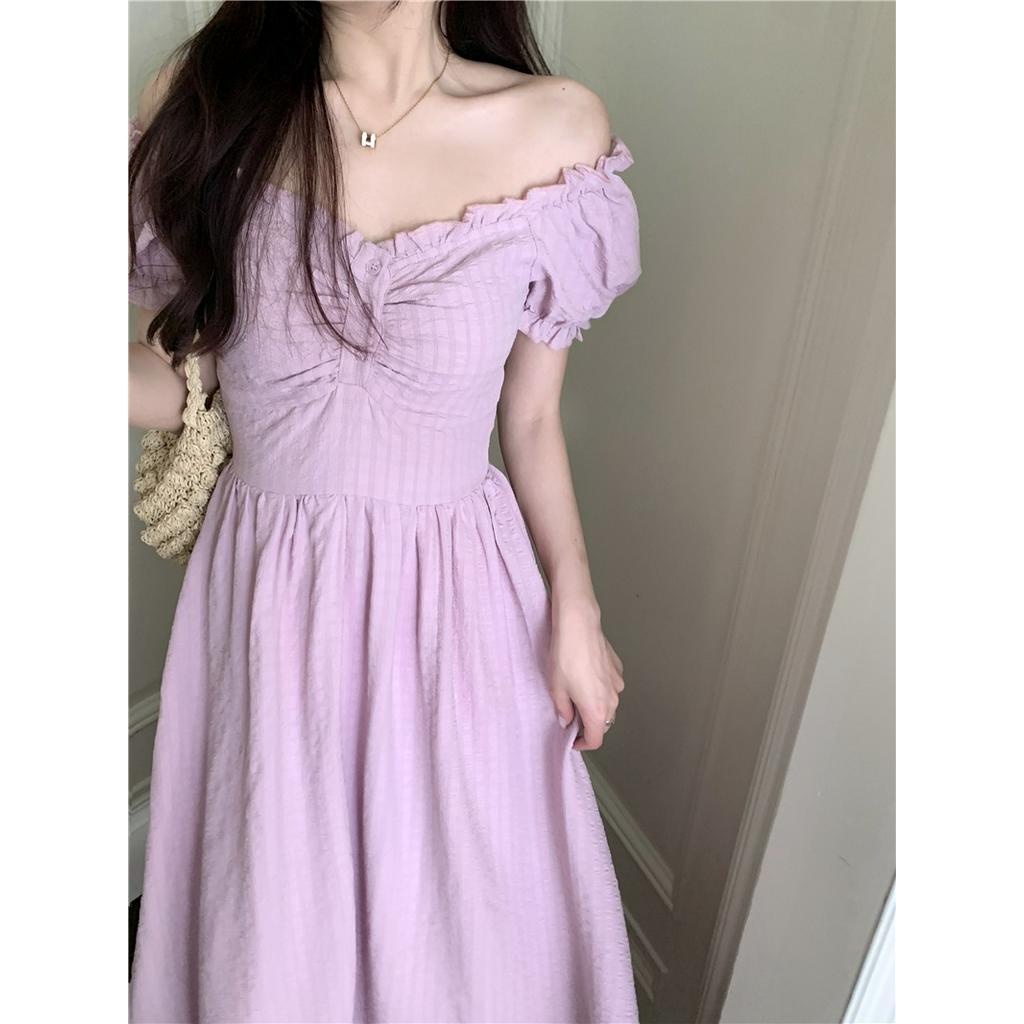 Đầm Tay Phồng Cổ Chữ U Dáng Rộng Thời Trang Hàn Quốc 63591