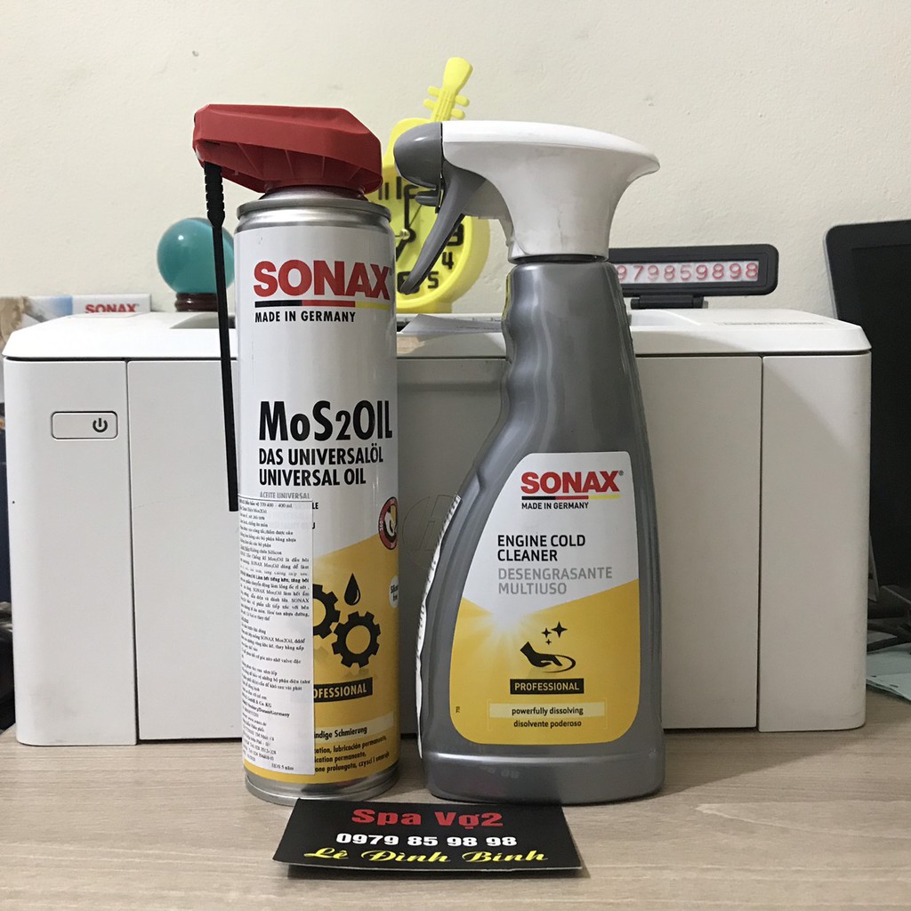 Nước rửa động cơ và dầu bảo quản động cơ ô tô  SONAX Engine and Cold Cleaner  543200 - 500ml