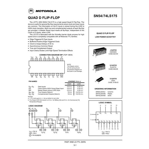 74LS175 / IC số 74175 / DIP-16 / D-Type Flip-Flops / Linh Kiện Điện Tử