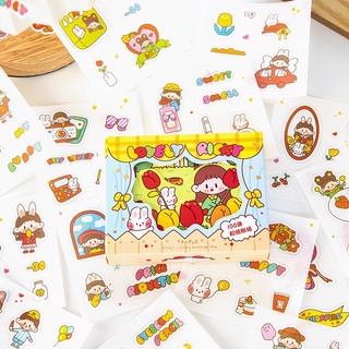 🌸SET 100 TẤM HỘP QUÀ TẶNG 100 TẤM DÁN HOẠT HÌNH RICKY CHỦ ĐỀ CUỘC SỐNG VUI TƯƠI🌸