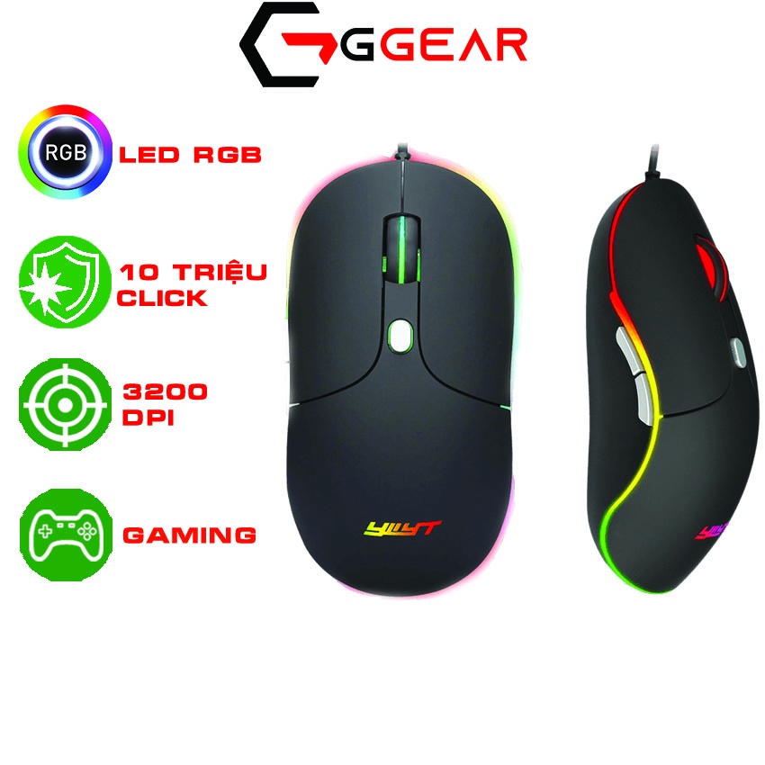 Chuột gaming GGear G845 led RGB 3200dpi cho game thủ văn phòng