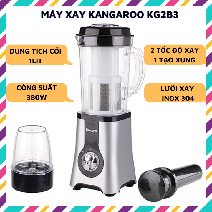 Máy xay sinh tố 2 cối Kangaroo KG2B2, KG2B3
