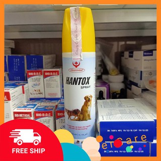 Xịt Hantox Spray diệt bọ chét ve chấy rận ghẻ chó mèo 300ml - diệt các loại bọ trên gia súc gia cầm