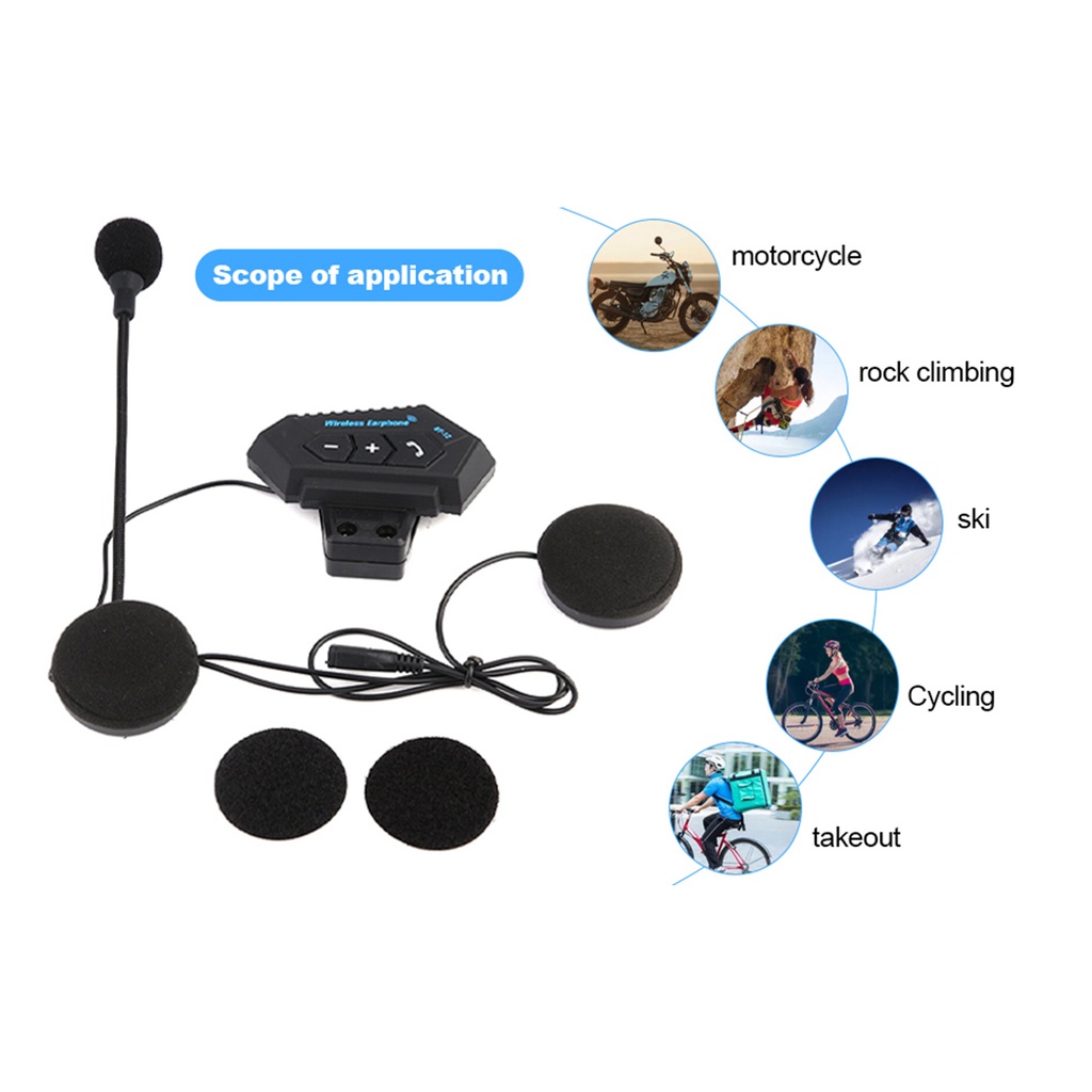 Tai nghe headset gắn nón bảo hiểm kết nối Bluetooth hỗ trợ gọi điện thoại chất lượng cao