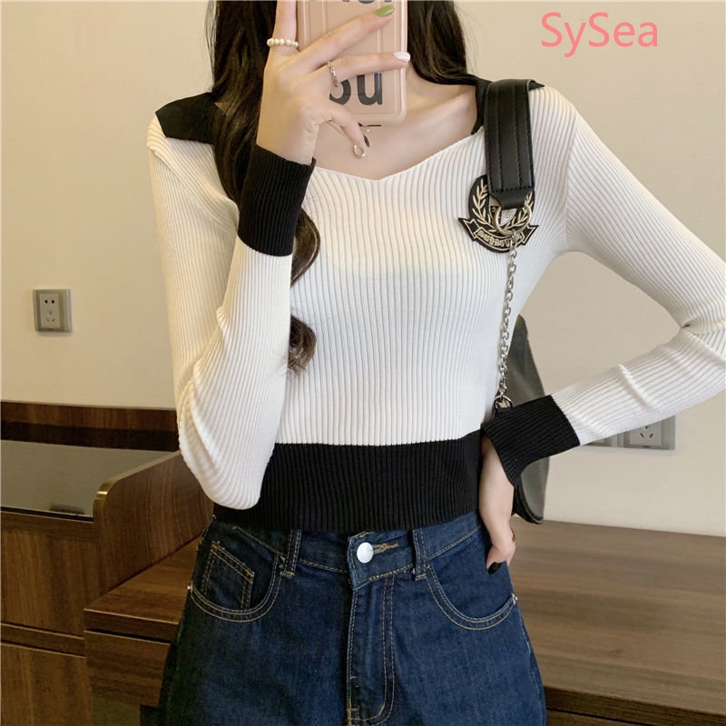 Áo Dệt Kim Kiểu Vintage Hàn Quốc Thời Trang Mùa Thu Cho Nữ