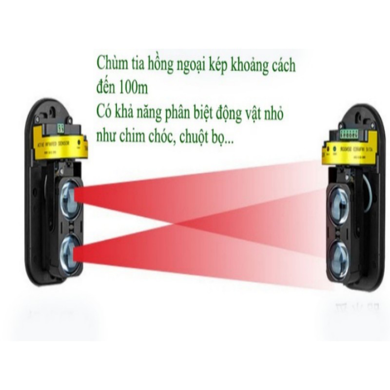 Khu vực TPHCM - Hàng rào hồng ngoại 2 tia chống trộm siêu nhạy khoảng cách 100M