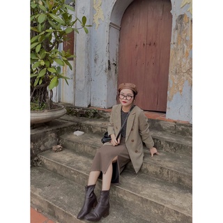 Blazer kẻ nâu Đỗ Hà A02