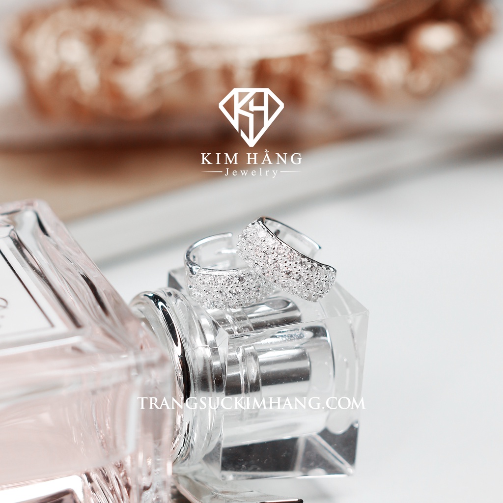 Khuyên Tai BẠC Thiết Kế Full Đá Tấm