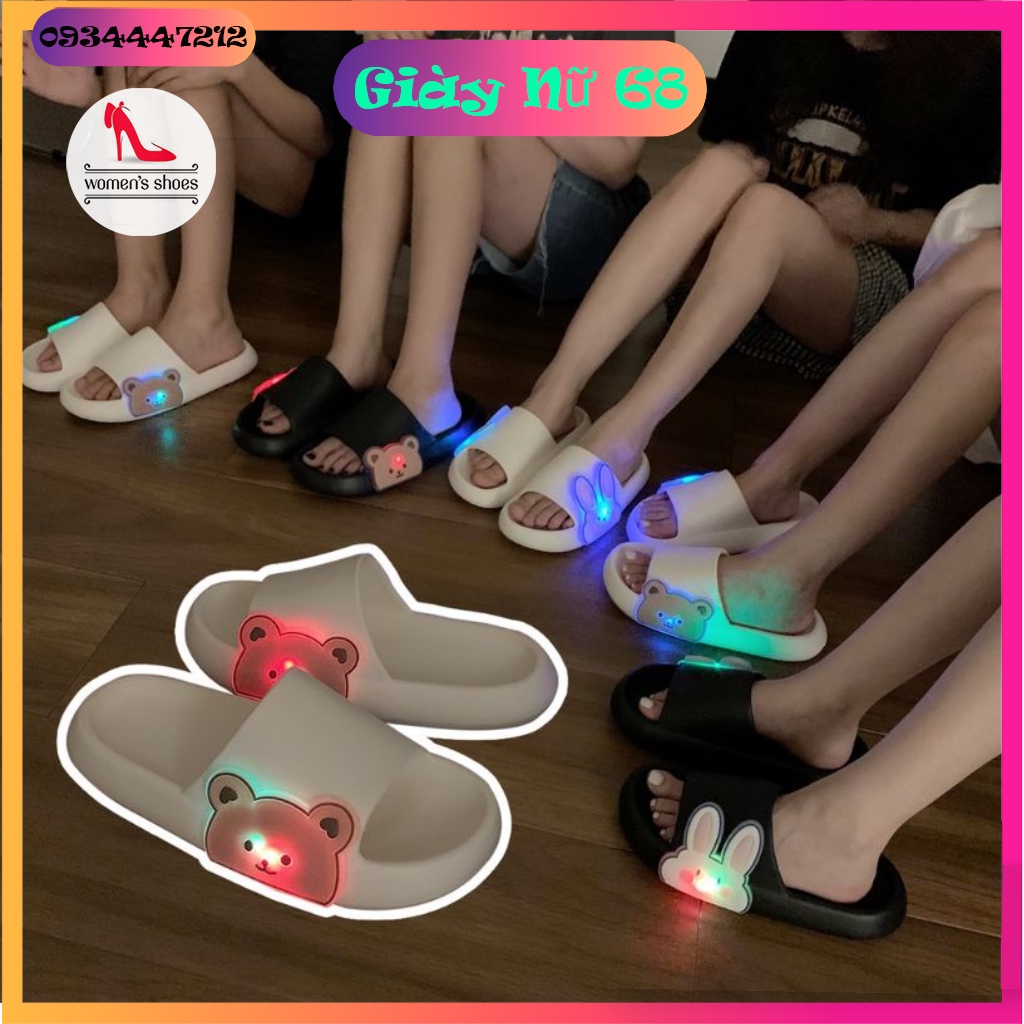 Dép Nữ Quai Ngang Đèn Gấu Phát Sáng