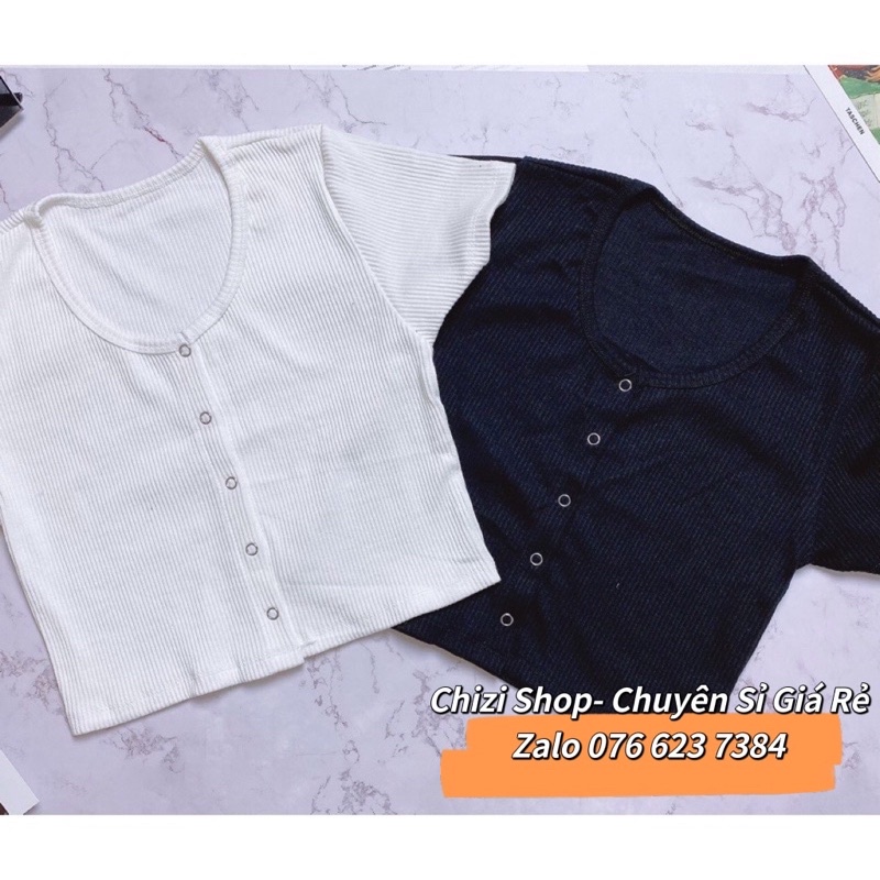 🌱ÁO CROPTOP CÚC BẤM TAY NGẮN 🌱Chizi Shop