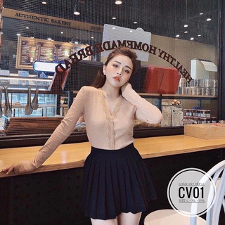 CHÂN VÁY DẬP LI XÒE DÁNG NGẮN BASIC CÓ LÓT TRONG