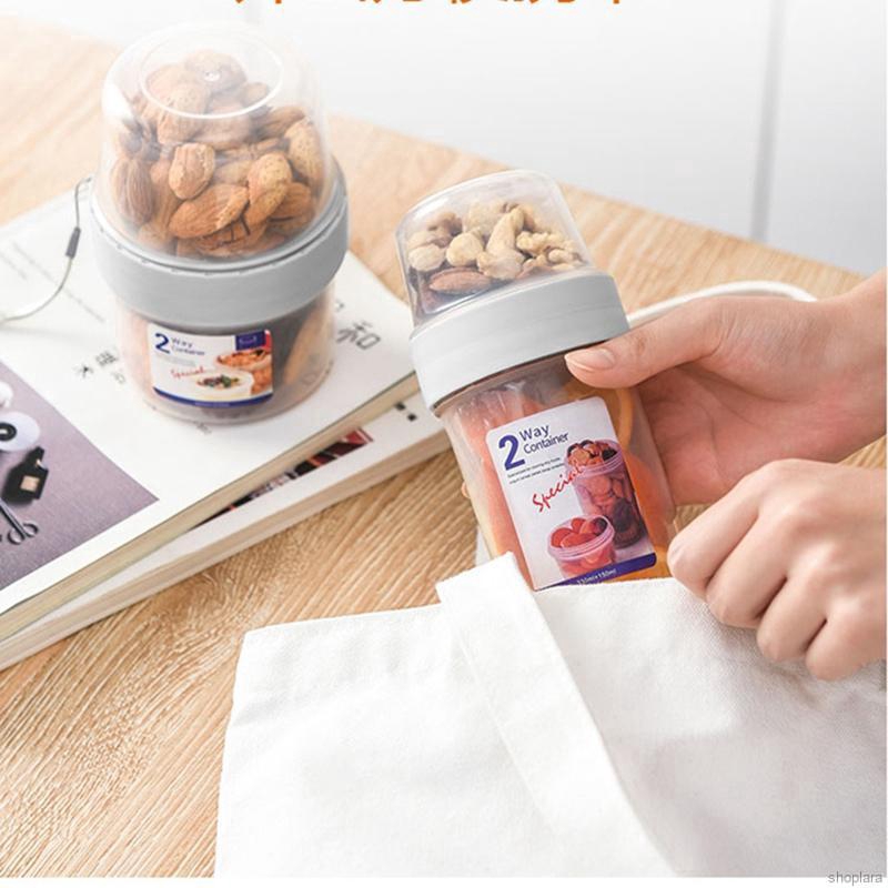 ✨Shoplara✨ Double-layer Storage Tank Transparent Sealed Compartment Leak-proof Food Container