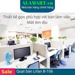 Quạt bàn Lifan B-106 màu hồng sử dụng văn phòng siêu cute
